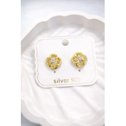 Gümüş İğneli Zirkon Taşlı Küpe