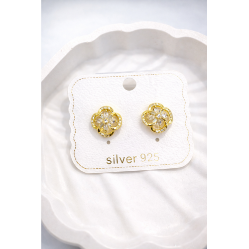 Gümüş İğneli Zirkon Taşlı Küpe