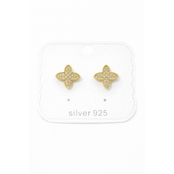 Gümüş İğneli Zirkon Taşlı Yıldız Küpe