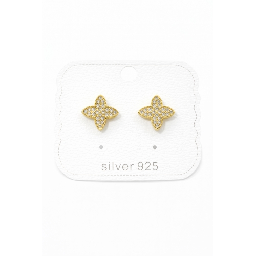 Gümüş İğneli Zirkon Taşlı Yıldız Küpe