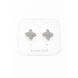 Gümüş İğneli Zirkon Taşlı Yıldız Küpe