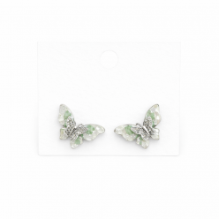 Gümüş İğneli Zirkon Taşlı Kelebek Küpe