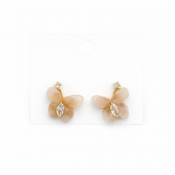 Gümüş İğneli Zirkon Taşlı Kelebek Küpe