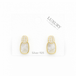 Gümüş İğneli Zirkon Taşlı Küpe