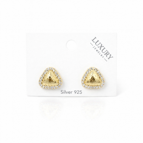 Gümüş İğneli Zirkon Taşlı Küpe