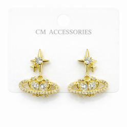 Kuzey Yıldızlı Kalpli Küpe