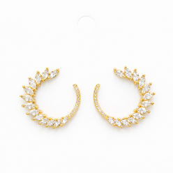 Gümüş İğneli Zirkon Taşlı Küpe