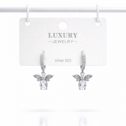 Sallantılı Zirkon Taşlı Gümüş İğneli Arı Küpe