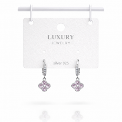 Zirkon Taşlı Gümüş İğneli Küpe