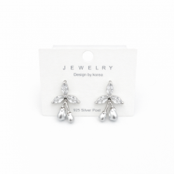 Gümüş İğneli Zirkon Taşlı Küpe