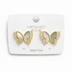 Kelebek Gümüş İğneli Küpe