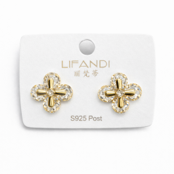 Zirkon Taşlı Gümüş İğneli Küpe