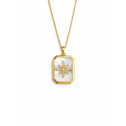 Zirkon Taşlı Çelik Kolye