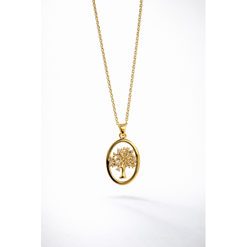 Zirkon Taşlı Çelik Kolye