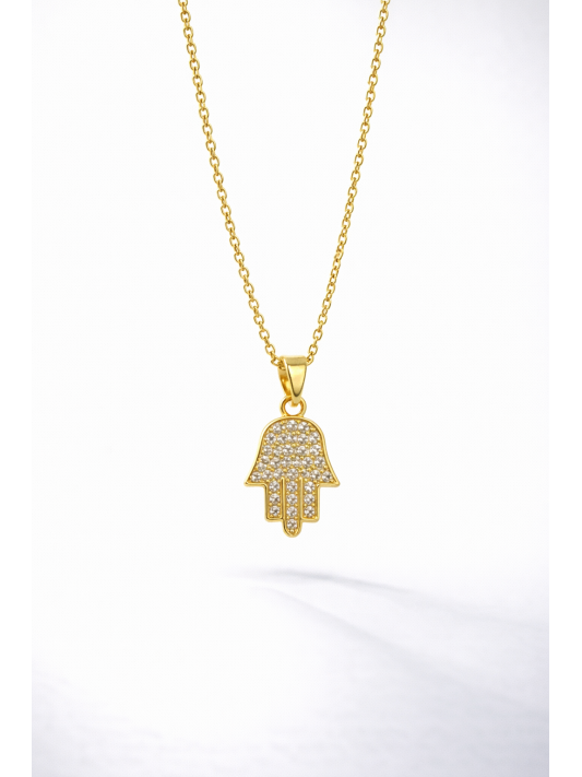 Zirkon Taşlı Çelik Kolye