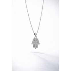 Zirkon Taşlı Çelik Kolye